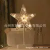 Enfeites de Iluminação de Natal Estrela de Cinco Pontas Recortada em Madeira Artesanato com Iluminação LED Luzes Criativas de Artesanato de Natal