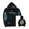 Sudadera con Capucha de Calavera Mariposa Street Hip Hop Gótico Harajuku Y2k Negra con Cremallera Doble Capa Chaqueta Suéter para Mujer