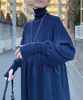 Suéter Loose de Gola Alta Estilo Japonês 2025 com Patchwork Vestido Longo Outono e Inverno em Estoque