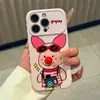 Funda de teléfono para pareja de oso cerdito de nariz roja adecuada para Apple 17 Pro Max, corazón de burbujas, Huawei, Xiaomi 17, Vivo