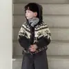 Conjunto de Invierno Grueso para Niños 2025 Nuevo Suéter Grueso con Capucha Bloque de Color Estilo Coreano Versátil Conjunto de Pantalones de Lana
