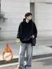 Sudadera con Capucha de Algodón Pesado para Adolescentes Hombres Primavera y Otoño Holgada de Alta Calidad Estilo Boxy Top Casual