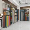 Stand de Exposición, Estantería de Pie, Exhibidor Colgante, Sala de Exposiciones, Exhibidor de Tela para Textiles del Hogar, Exhibidor de Pie de Hierro Forjado Montado en Pared