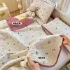 Colcha de algodón de doble cara estilo INS, 100% algodón, de doble cara, multifuncional, lavada a la arena, versión AB con estampado fresco, colcha de una pieza