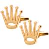 Dongguan en stock Gemelos franceses con corona de metal para camisa de traje, gemelos franceses con palma de oro negro, clavos para puños con borde cruzado