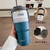 Taza de vacío Taishuo con asa para mujer, gran capacidad, taza de café de acero inoxidable, taza de agua para coche, taza de aspecto atractivo para hombres y niñas