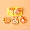 Mini Urso Pizza Rosquinha Mistura de Resina Acessórios DIY Cola Creme Acessórios Chaveiro Comida em Miniatura Realista Brinquedos