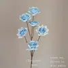 Flores Artificiais Azuis para Casamento Flores Falsas de Teto Decoração de Casamento Parede de Flores Arranjo de Flores de Chão para Casamento Materiais para Arranjo de Flores de Seda