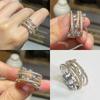 Cao Shi AliExpress Venta Caliente Nuevo Anillo Super Flash Anillo Cruz Creativo Europeo y Americano para Mujer Anillo Adornado con Estrella