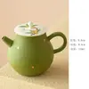 Tetera de Osmanthus Pintada a Mano, Gaiwan y Tazas de Té con Esmalte Dorado y Decoración Bajo Esmalte para Uso Doméstico, Juego de Té Kung Fu, Recipiente de Cerámica para Preparar Té