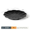 Plato redondo de melamina, vajilla de imitación de porcelana, disco de plástico, plato de buffet para restaurante, plato negro, plato de arroz cubierto comercial