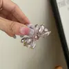 Grampo de Cabelo Roxo Cristal para Indústria Pesada Tamanho Pequeno para Mulheres Parte de Trás da Cabeça Penteado Semi-Preso Acessórios de Cabelo Grampo de Tubarão Toque de Luxo