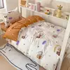 Novo Conjunto de Roupa de Cama Individual de Algodão com Aloe Vera para Dormitório de Estudante, Capa de Colcha Individual para Cama de Casal