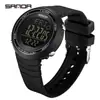 Relógio Esportivo Digital Sanda Masculino e Feminino, À Prova D'água, Pulseira de Silicone Fashion, Multifuncional, Leve e Fino, Display Único, Luminoso