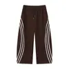Mtlclothes Roupa Masculina Estilo College Retro Gola Azul Marinho Cor Contrastante Elegante Listrado Versátil Casual Terno Tendência