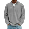 Amazon 2025 Nuevo Otoño e Invierno para Hombre Casual Cuello Alto Cremallera Punto Grueso Manga Larga Sudadera tipo Polo para Hombre