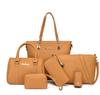 Outono 2026 Nova Moda Bolsa Feminina Grande Capacidade Bolsa de Mão Bolsa Transversal de Ombro Conjunto de Seis Peças Carteira Bolsa para Mãe Atacado