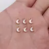 8x5mm 0.12g Aleación Multicolor Aceite Goteando Luna Pulsera Colgante Pendientes Collar Accesorios para Joyería DIY