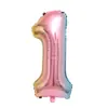 Versão americana Balão de filme de alumínio vazio flutuante digital Branco 32 polegadas Balão digital Vermelho Rosa 0-9 corpo fino decoração de balão atacado