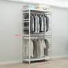 Perchero de Hierro Artístico de Estilo Abierto para Uso Doméstico Simple, Zapatero Metálico de Doble Capa, Ensamblaje de Estante de Armario