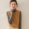 Principios de Otoño Nuevo Chaleco de Punto de Cachemira para Mujer Sin Mangas Cuello Redondo Suelto Cálido Exterior Color Sólido Chaleco Moda Suave Cerosa