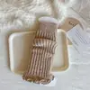 Cubiertas para Calcetines para Niñas en Primavera y Otoño, Calcetines Largos de Encaje Tejido Rojos para Niños, Calentadores de Piernas de Media Pantorrilla para Bebés Niñas en Otoño e Invierno