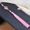 Colgante de Borla Dorada de 13 cm de Largo con Nudo Chino, Accesorio para Ropa Tradicional, Decoración de Borla