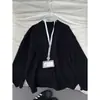 Nuevo Punto de Otoño e Invierno para Hombre Cuello Redondo de Gama Alta Gris Claro Estilo Holgado Perezoso Color Sólido Prenda Base de Punto Cálido