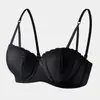 Ropa Interior Femenina Estilo Puro Deseo Talla Pequeña Push-up Soporte Inalámbrico Anti-Caída Sexy Ribete de Encaje Sujetador para Adolescentes
