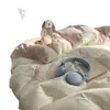 Juego de ropa de cama de grado A para bebé y maternidad, color liso simple, sábana de algodón lavado, funda de edredón y funda de almohada, ultrasuave, adecuado para dormitorios, juego de tres piezas