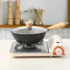 Mini Panela Pequena de Ferro Transfronteiriça Doméstica Wok de Fundo Plano Panela Antiaderente Wok sem Revestimento para Uma Pessoa Fogão de Indução
