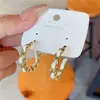 Brincos Semicírculo de Luxo Leve de Nicho, Modernos e Versáteis, Estilo Popular de Influenciador Brincos de Corrente em Forma de C