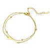 Pulsera Geométrica de Acero de Titanio Cortado Personalizado Simple Colgante de Doble Agujero para Mujer Pulsera de Acero Inoxidable Combinable