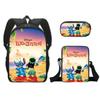 Novo produto: Mochila Escolar de Desenho Animado, Mochila de Estudante de Poliéster, Estojo Simples Infantil, Pequena Bolsa de Ombro, Conjunto de Três Peças