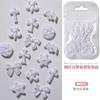 50 Decoraciones Coloridas para Uñas con Forma de Cruz Mezcladas con Estrellas de Cinco Puntas, Moños de Resina en Colores Macarrón y Pedrería para Uñas