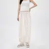 En Stock Tienda Física Pantalones de Dormir de Maternidad Finos de Tencel Lyocell Ajustables para el Embarazo Sin Apretar el Vientre, Pantalones de Casa con Paneles Laterales