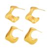 Pendientes misteriosos irregulares plisados en forma de C pendientes acero inoxidable PVD chapado oro real de 18K pendientes de temperamento estilo frío