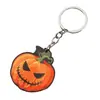 Decoración de Llavero de Murciélago Fantasma Calabaza de Halloween Gato Calavera Araña Colgante de Madera Transfronterizo