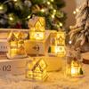 Decoraciones Navideñas Dibujo Animado Resina Casa Pequeña Casa Iluminada con LED Adornos de Micropaisaje Navideño Regalos de Navidad