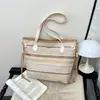 Bolso de Hombro Tejido de Moda para Mujer, Nuevo Estilo Étnico, Bloques de Color, Rayas, Simple, para el Trabajo y los Viajes