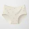 Ropa interior floral para mujer de algodón puro grado A, seda de morera antibacteriana 10A con entrepierna extendida, tiro medio, ropa interior de algodón puro para mujer, venta al por mayor