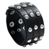 Pulsera de Cuero de Vaca de Moda Estilo Punk Nuevo Europeo y Americano Tres Filas de Remaches Pulsera Ancha de Cuero para Hombre Joyería Periférica de Animación