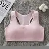 Roupa íntima de algodão puro para meninas em fase de desenvolvimento, adequada para estudantes do ensino fundamental II e médio, com bojos embutidos para evitar protuberâncias, uma camisola fina estilo verão