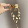 Joyería europea y americana, pulsera de borla estilo antiguo, diseño simple, brazalete abierto de metal, pulsera de alta gama, accesorios de mano al por mayor