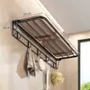 Artefacto de Almacenamiento de Ropa para Baño Estante Plegable sin Taladro para Toallas para Ducha Estante de Almacenamiento de Toallas para Baño
