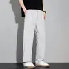 2026 Nuevos Pantalones para Hombre Casual Verano Simples Modernos Versátiles Sueltos Rectos Largos Pantalones de Algodón para Hombre