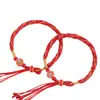 Pulsera de Cuerda Roja para el Año del Caballo, Cuerda Tejida Hecha a Mano Ajustable para el Año del Zodiaco, Pulsera de Cuerda Roja de Año Nuevo 2026