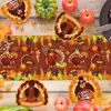 Zc040 Camino de Mesa de Pavo Mantel de Mesa Fiesta Tema Festivo Hogar Sala de Estar Mesa de Comedor Decoración de Acción de Gracias Juego de Manteles Individuales