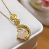 Colar Coelho de Jade para Mulheres Novo Luxo Leve Simples Nicho Pingente Ano do Coelho Signo do Zodíaco Presente de Dia dos Namorados para Namorada
