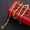 Collar hexagonal sólido corto de arena dorada de Vietnam de 5 mm para hombres y mujeres, latón chapado en oro real de 24 quilates, collar de bambú, salida de fábrica